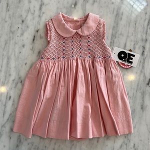 New Question Everything Baby Girls Pink Smocked Sleeveless Dress